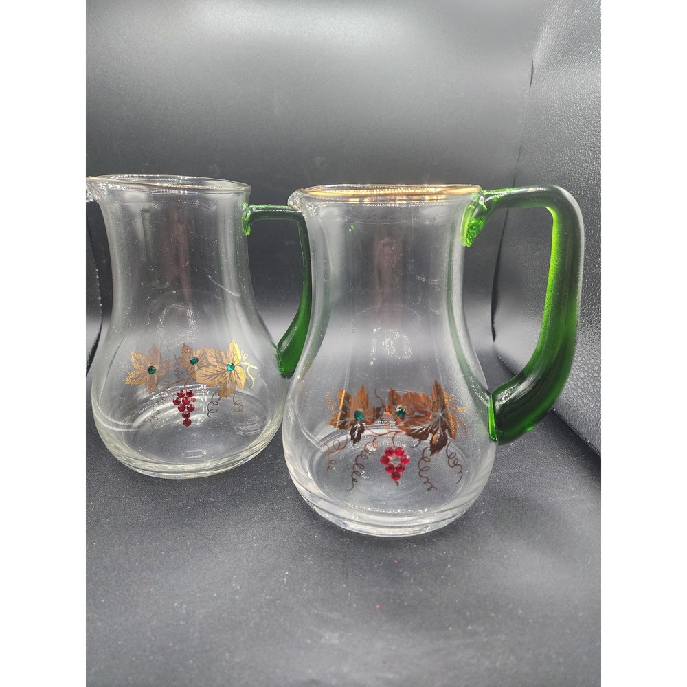 2 Roemer Blocking Blown Glass Pitchers